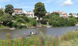 River Dee Meadows and Houses in Chester