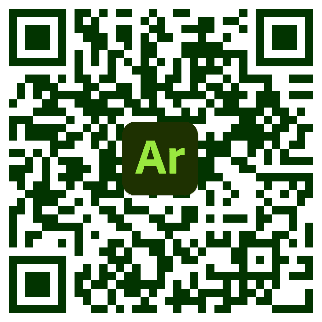 QR code linked to Augmented Reality example using Adobe Aero