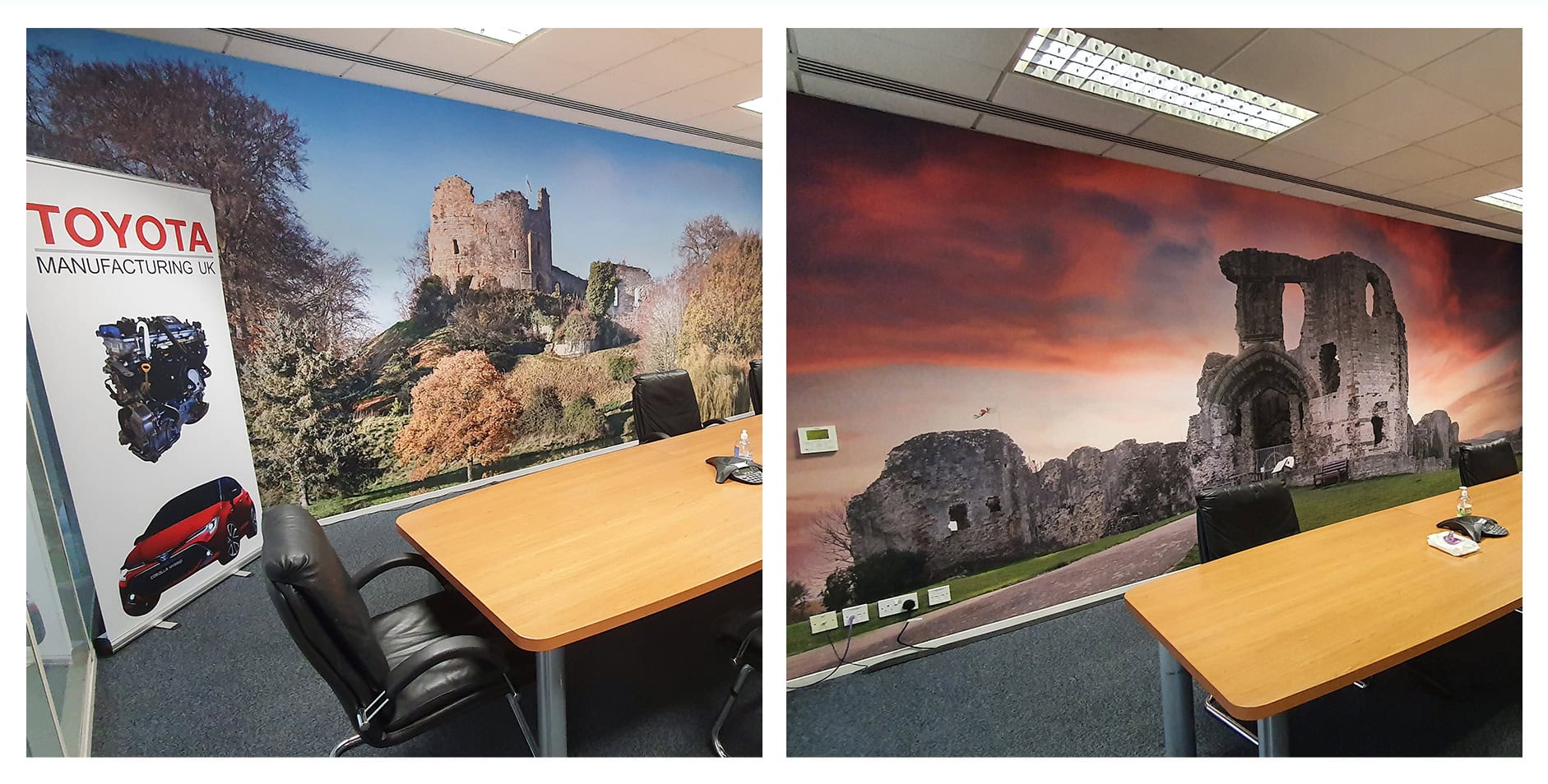Welsh castle images on Toyota meeting room walls
