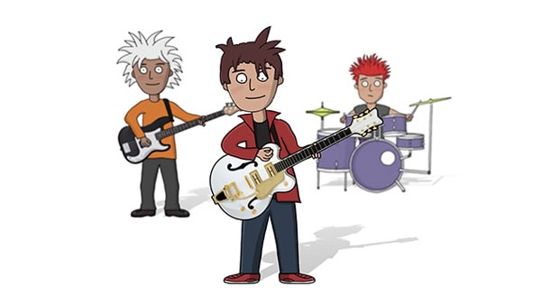 Musician characters created for Adobe Character Animator