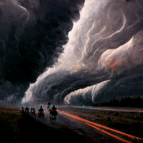 Midjourney keywords Riders On The Storm (Song title) Simcoemedia