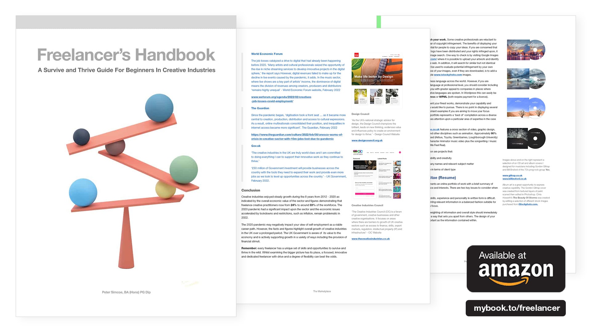 Freelancer's Handbook cover design and pages